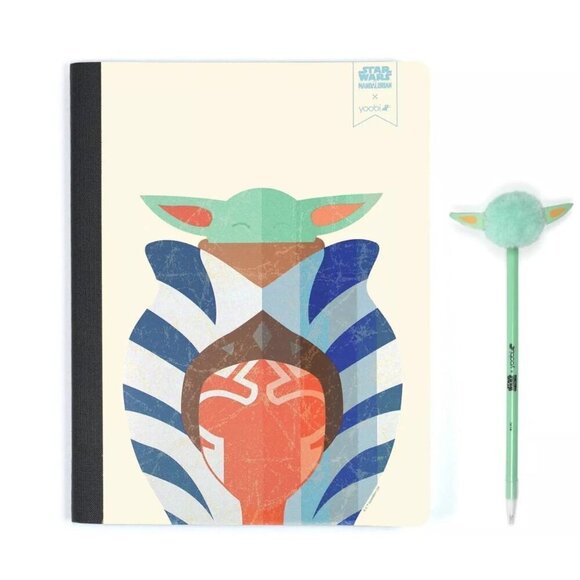 Yoobi Composition Book 7.5"x9.75" College Ruled with Pen Grogu Ahsoka School - Picture 1 of 6